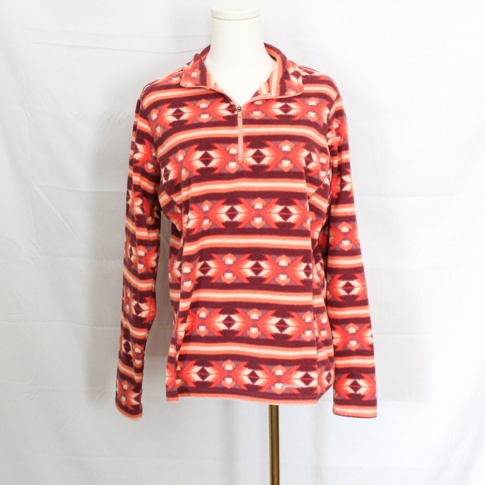 Eddie Bauer Women’s Quest Plush 1/4 Zip Fleece Aztec Print Large